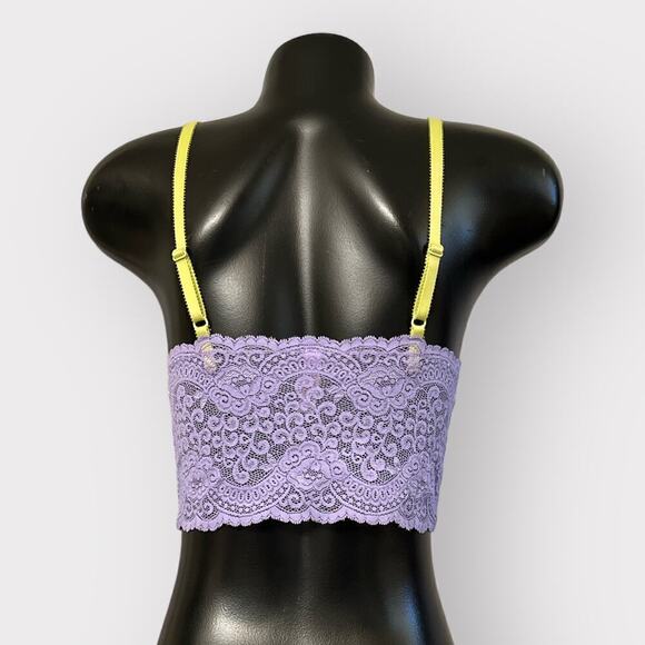 Victoria’s Secret VINTAGE Longline Lace Bralette Womens M Purple Coquette Pastel - Picture 4 of 10